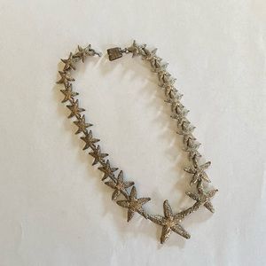 Sterling silver starfish choker necklace